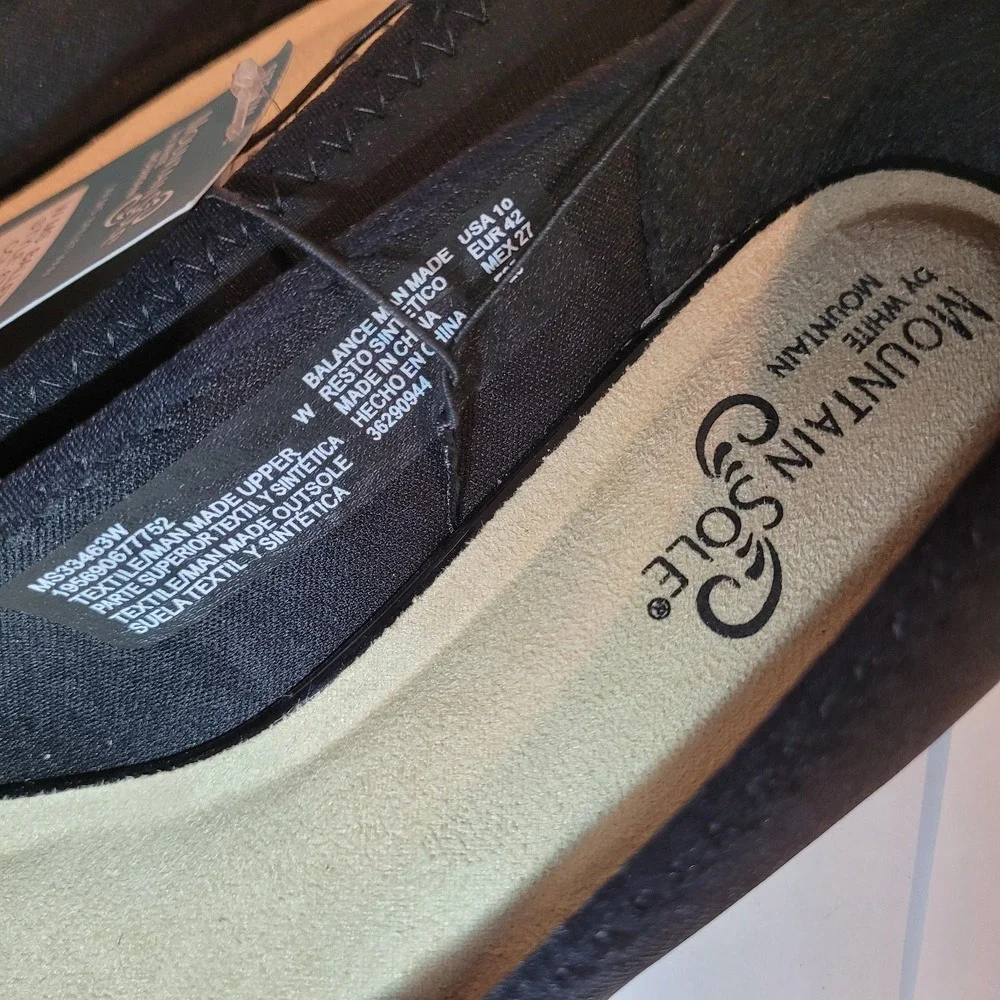 Mountain Sole by White Mountain Women's Black Wedge Ballet Flats Size‎ 10W
